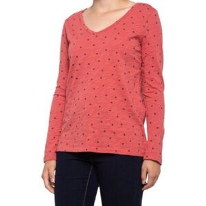 Dylan red with blue stars long sleeve tee